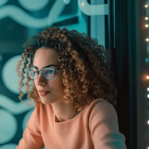 a woman looking at a scalable ecosystem