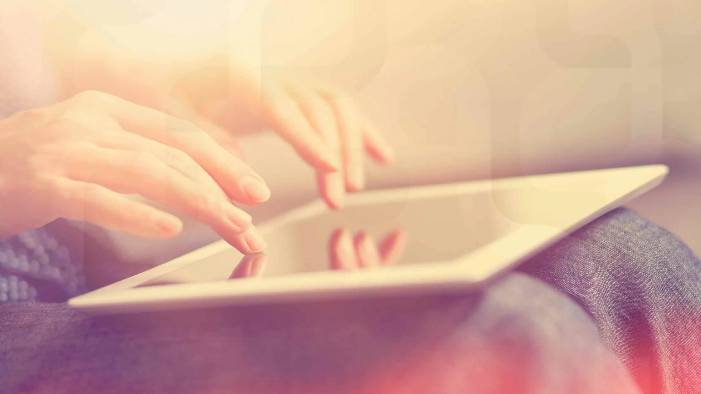 Person using a tablet