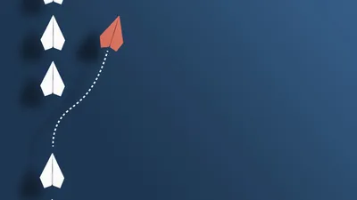 Paper planes in a row, one versioning it self to new directions